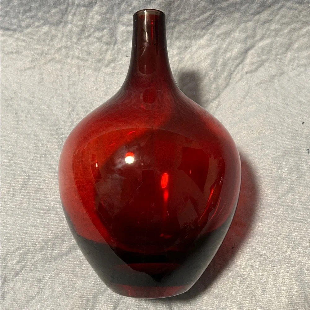 IKEA Salong ruby red glass vase, designed by Johanna Jelinek